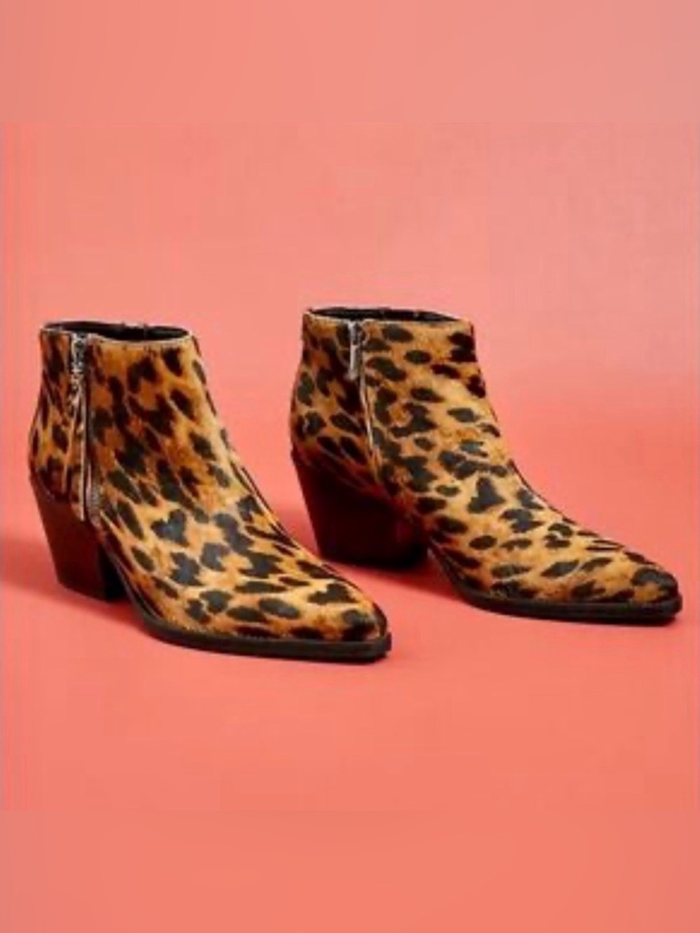 Sam Edelman Leopard Print Leather Ankle Boots